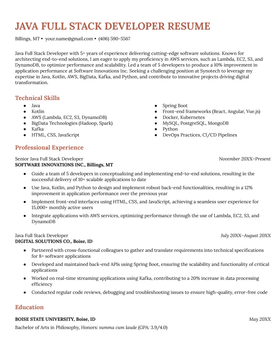 6 Java Developer Resume Samples and Templates for 2024