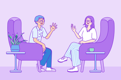 A female job applicant thanking a female interviewer for their time as they reach the end of the inteview