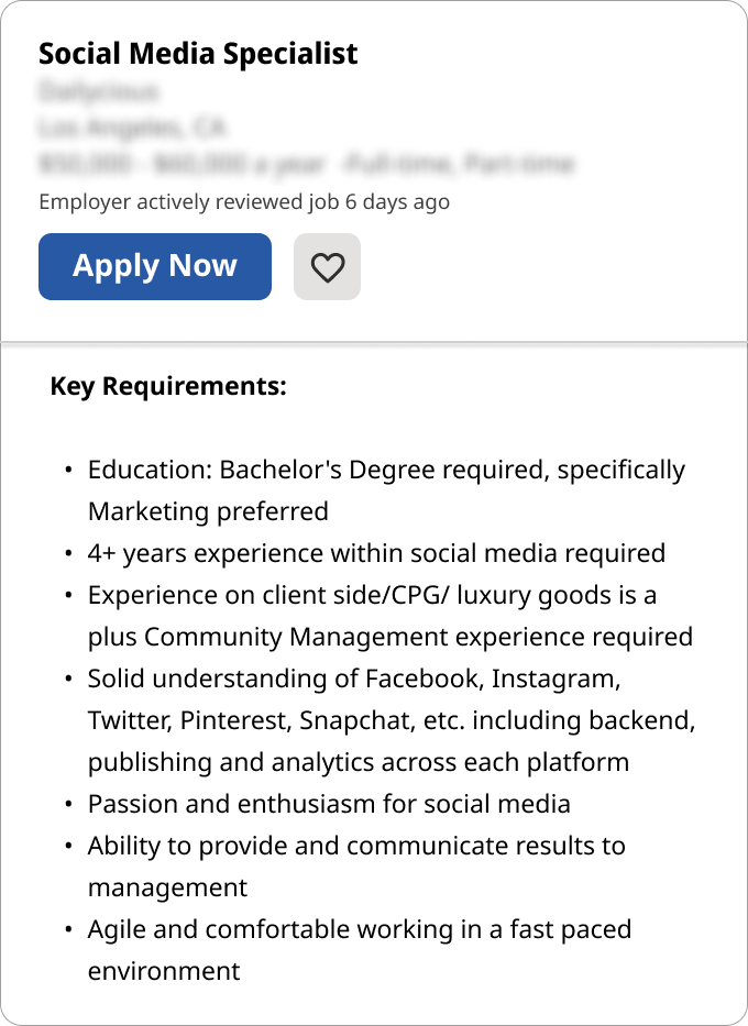 An example of a job description with unique requirements, which is something you might come across while job hunting
