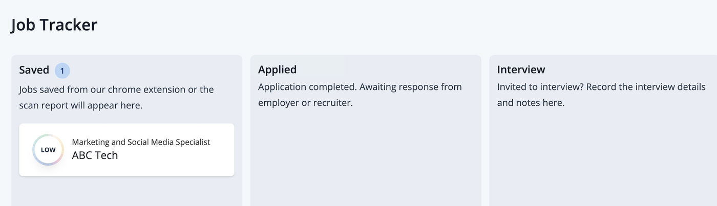 A screenshot of Jobscan