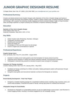 Junior graphic design resume example and template