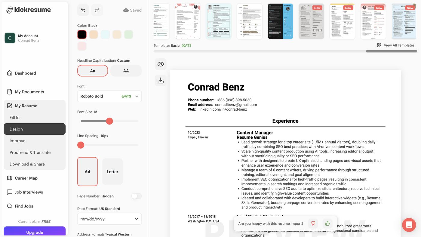 Preview of Kickresume