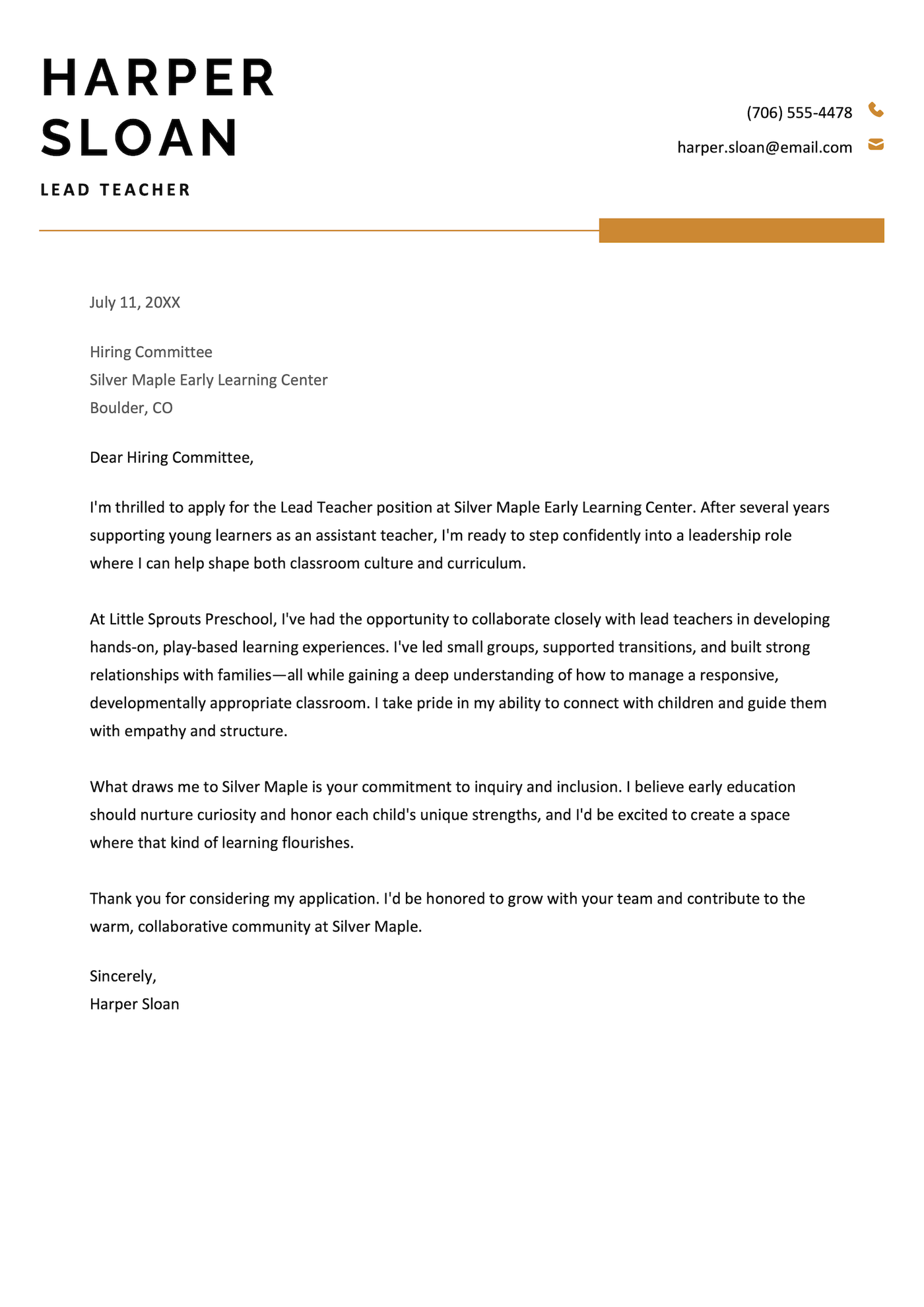 17 Teacher Cover Letter Examples \u0026 Guide, image size:1400x1980