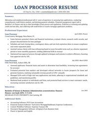 Loan Processor Resume Example Writing Tips