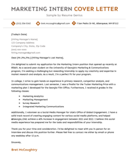 Marketing Intern Cover Letter Examples Template Tips