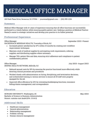 Medical Office Manager Resume Sample Free Download 