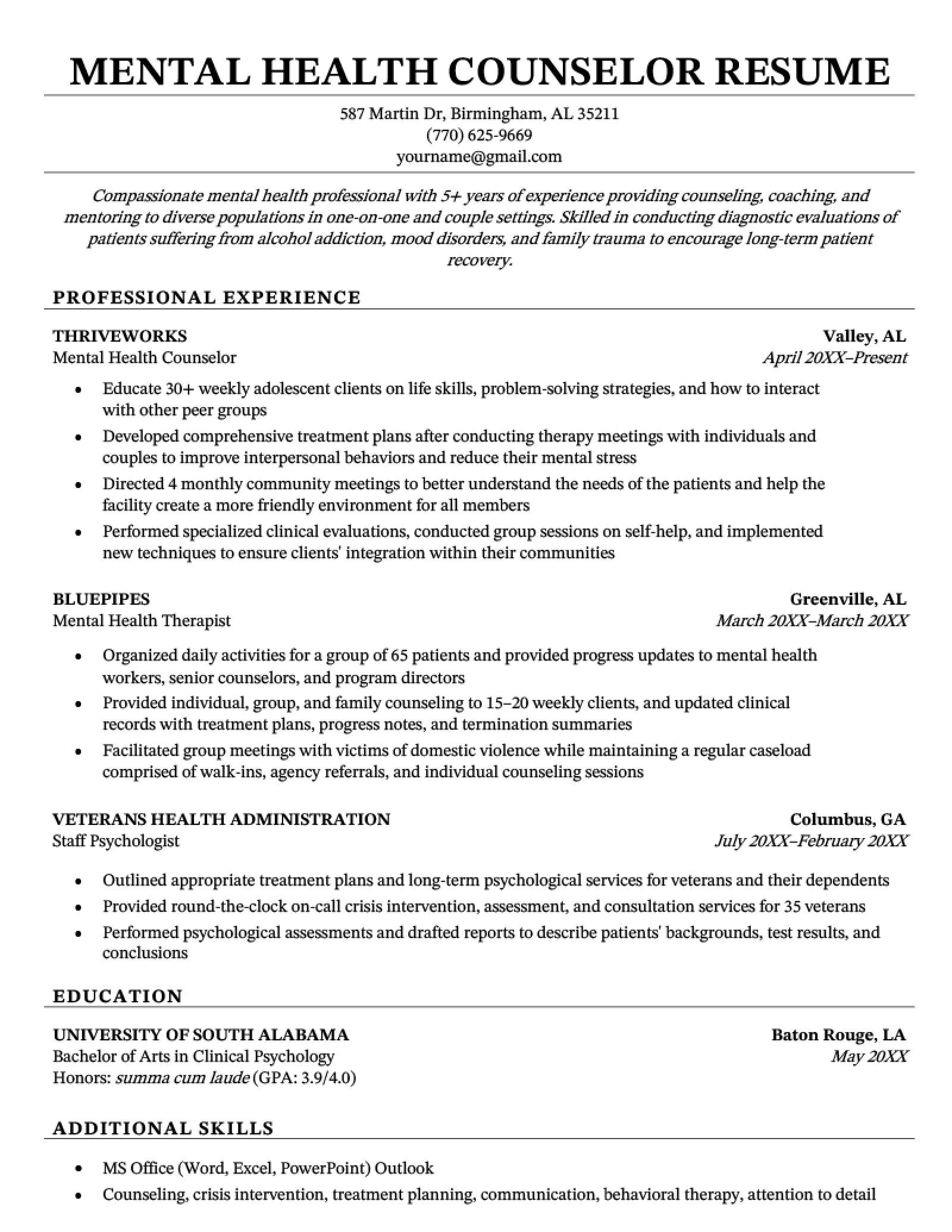 6 Counselor Resume Examples And Template For 2024