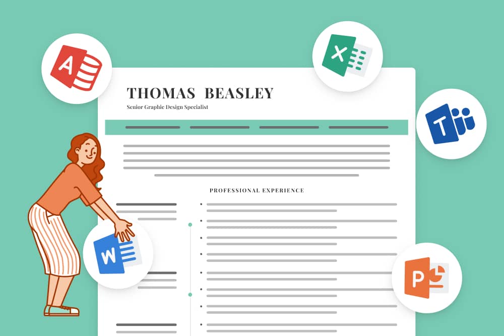 A resume and Microsoft Office software examples