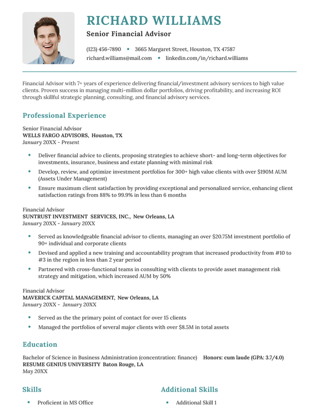 The Milano PDF resume template in green.