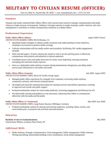 A military to civilian resume example for an officer.