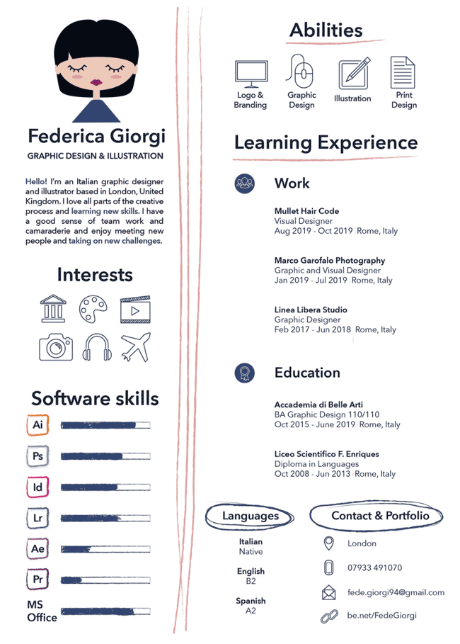 A casual infographic resume example.