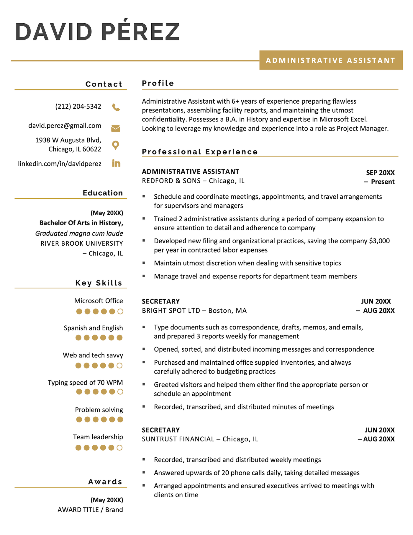 The Minimalist PDF resume template.