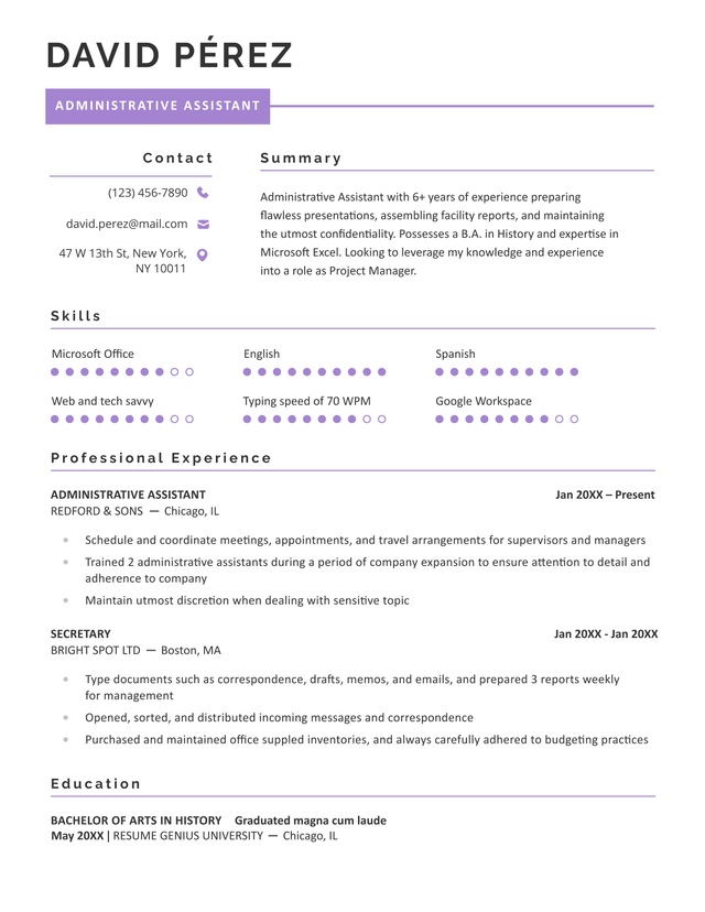 Resume template preview