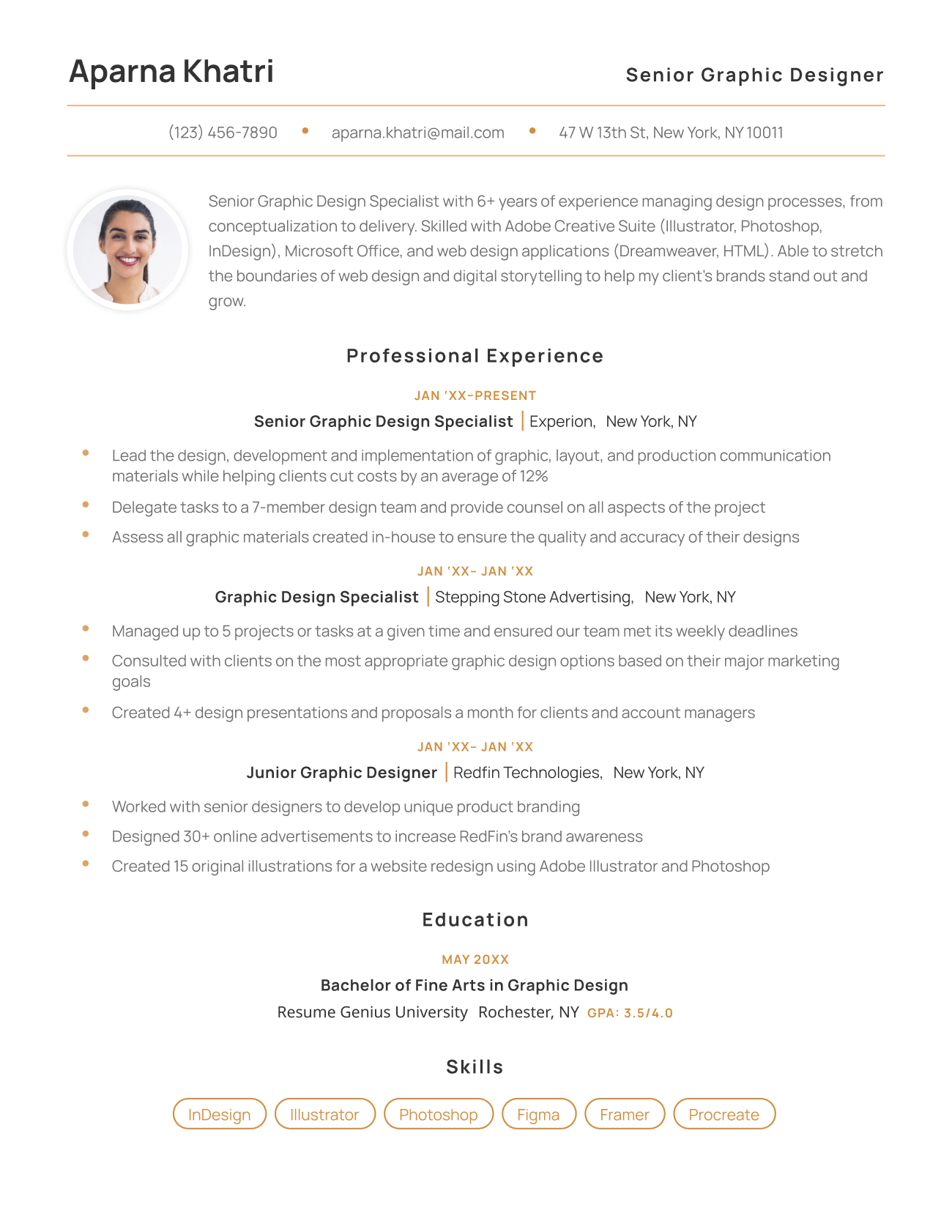 Modern Resume Yellow