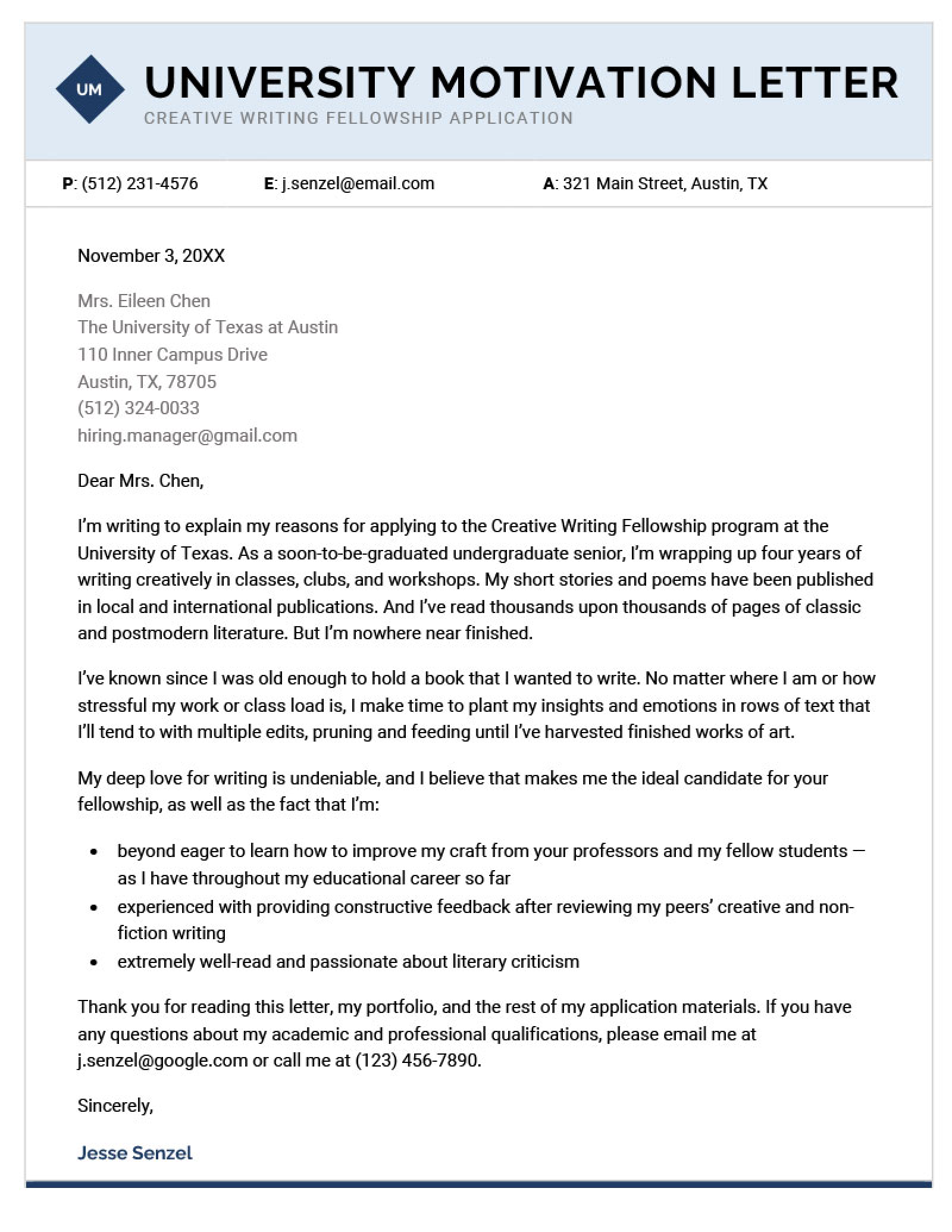 Letter Of Motivation Exemple Motivation Letter For Un Vrogue Co   Motivation Letter For University Application Sample 