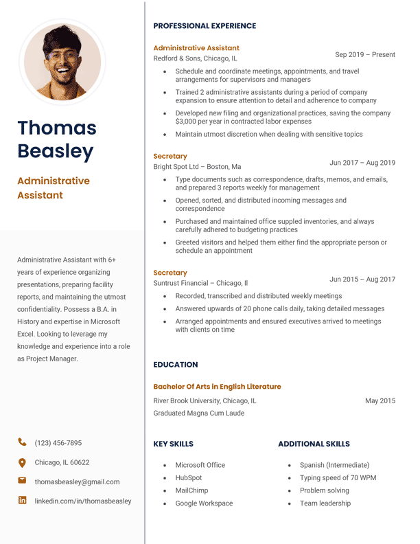 An example of a modern, new-age resume template