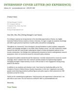 An internship cover letter with a green header.