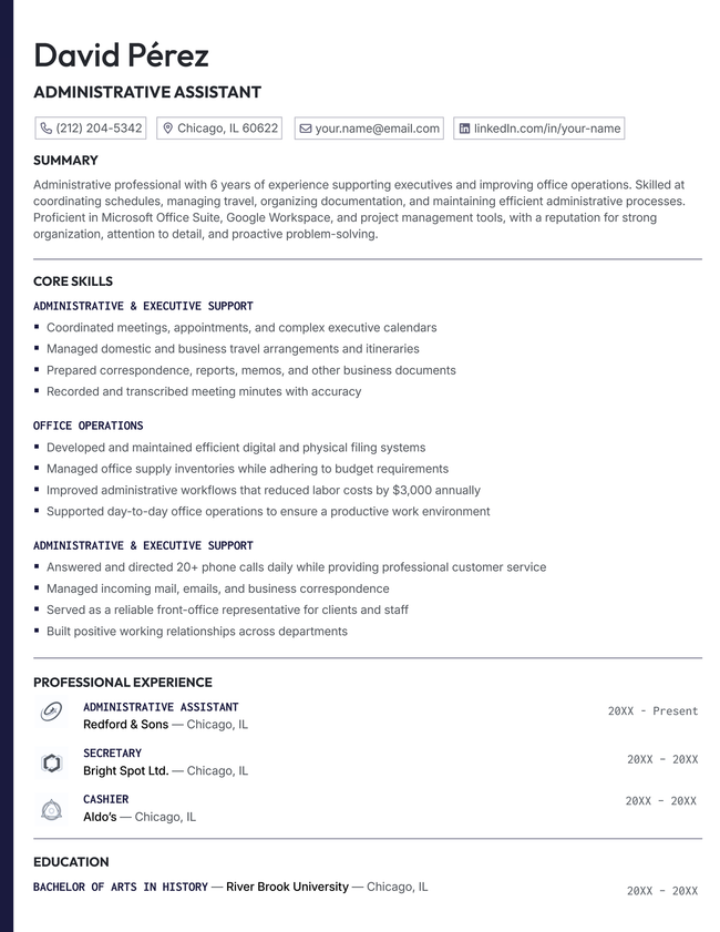 Nova resume template in black