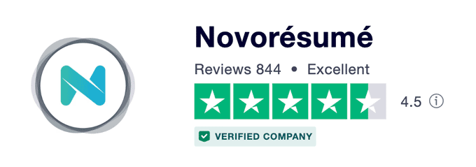 Picture of the Novorésumé review ratings bar from Trustpilot.