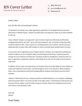 An example cover letter for a nurse.