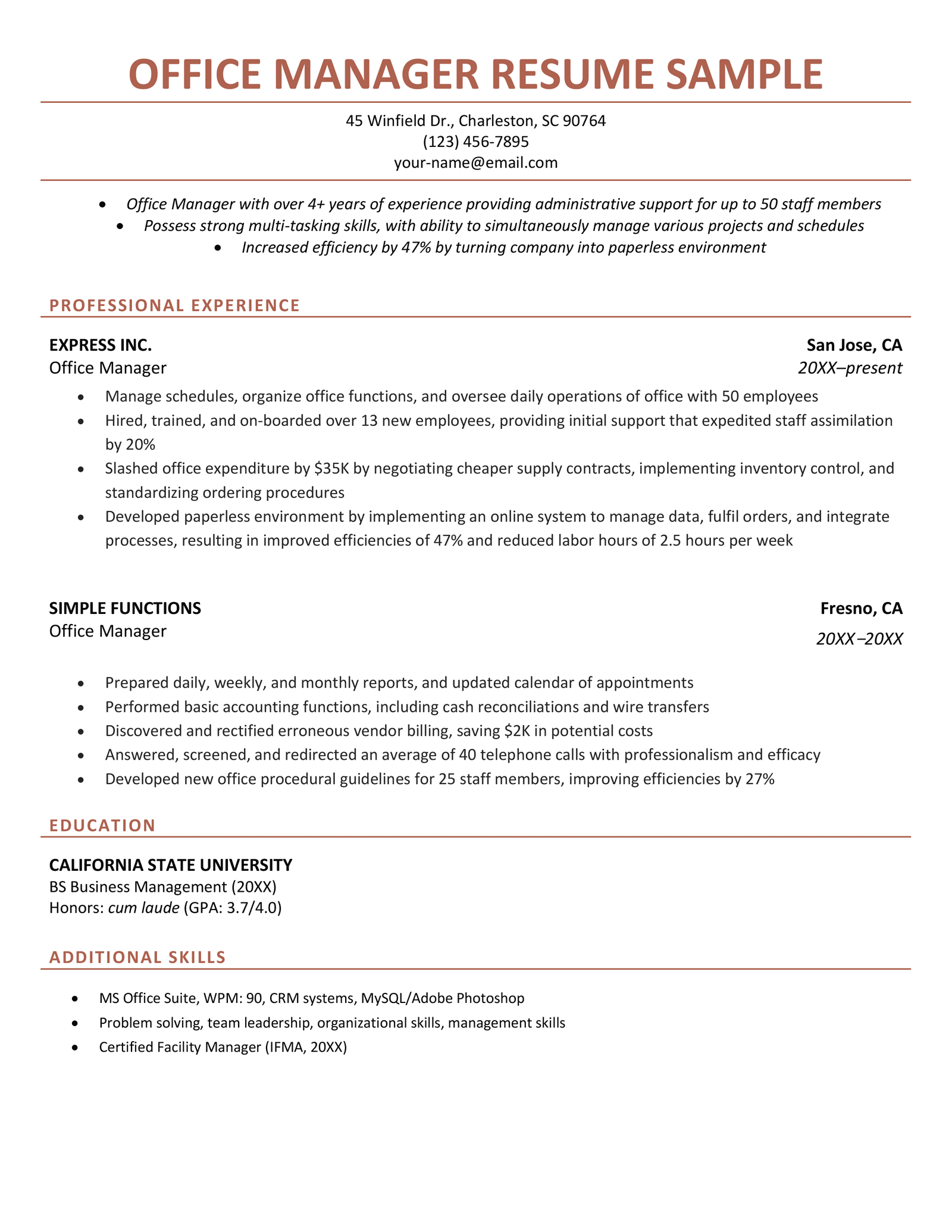 7 Office Manager Resume Examples for 2026 (& Writing Tips)