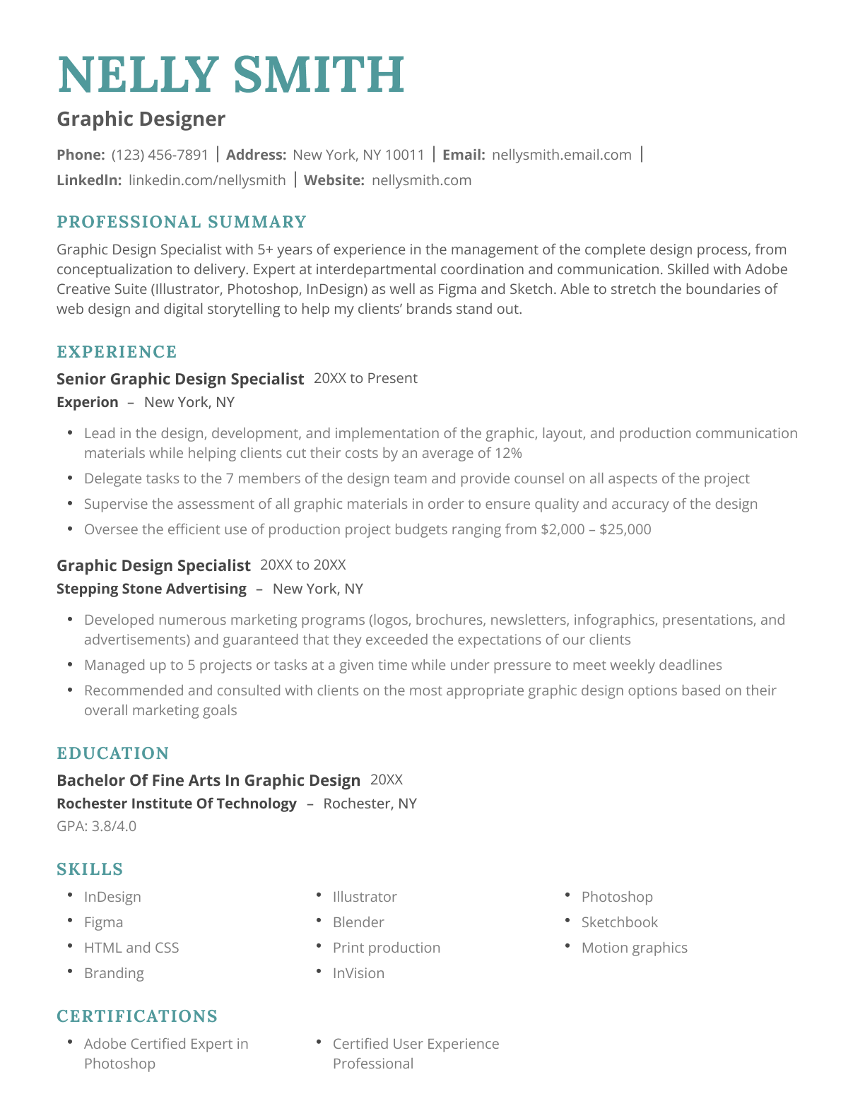 Opulence resume template in green