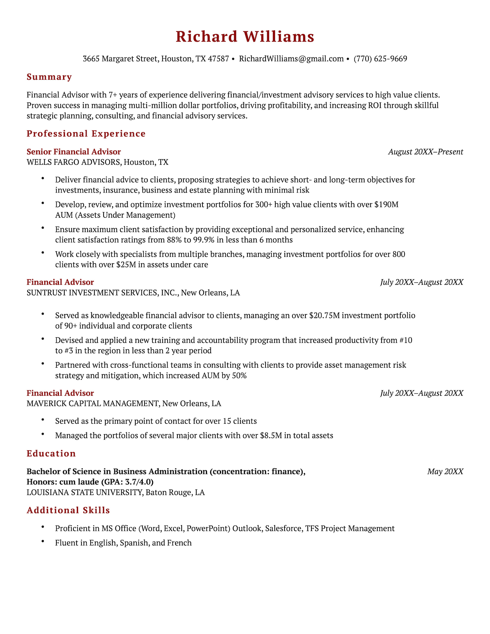 The Easy Resume with a red resume header and red resume section headers.