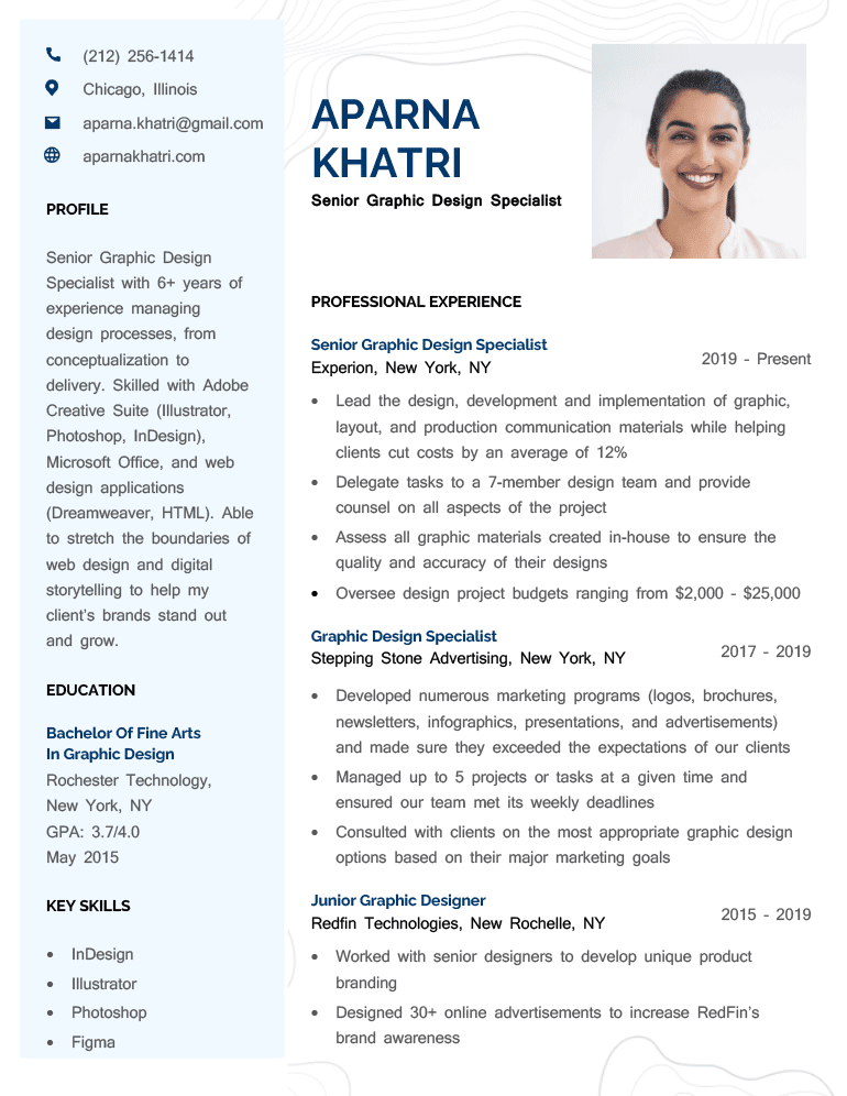 An example of the free "Pastel" Microsoft Word resume template