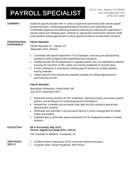 Payroll Specialist Resume Example Expert Writing Tips