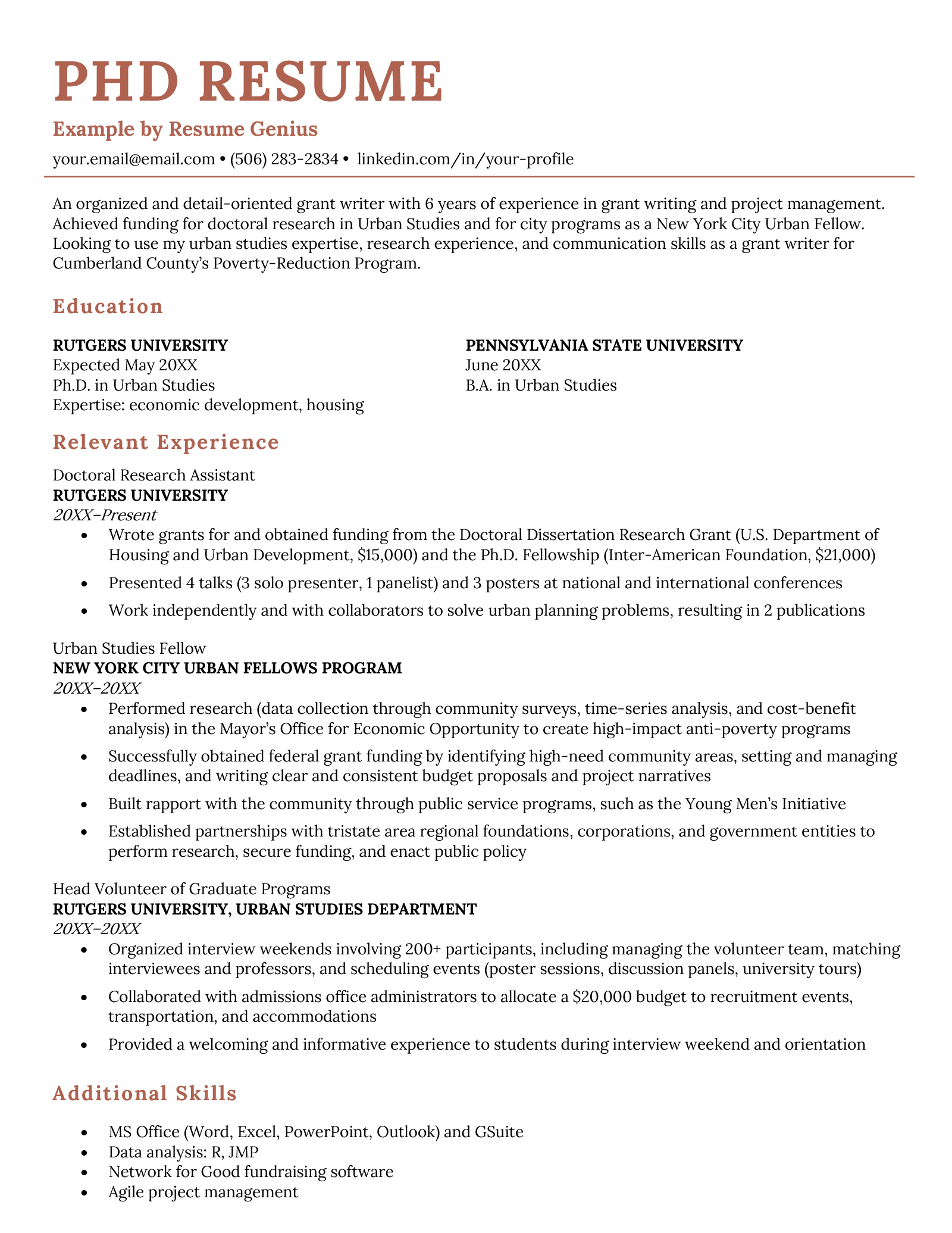 phd cv tips