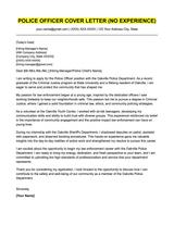 An example cover letter for an entry-level police officer position.