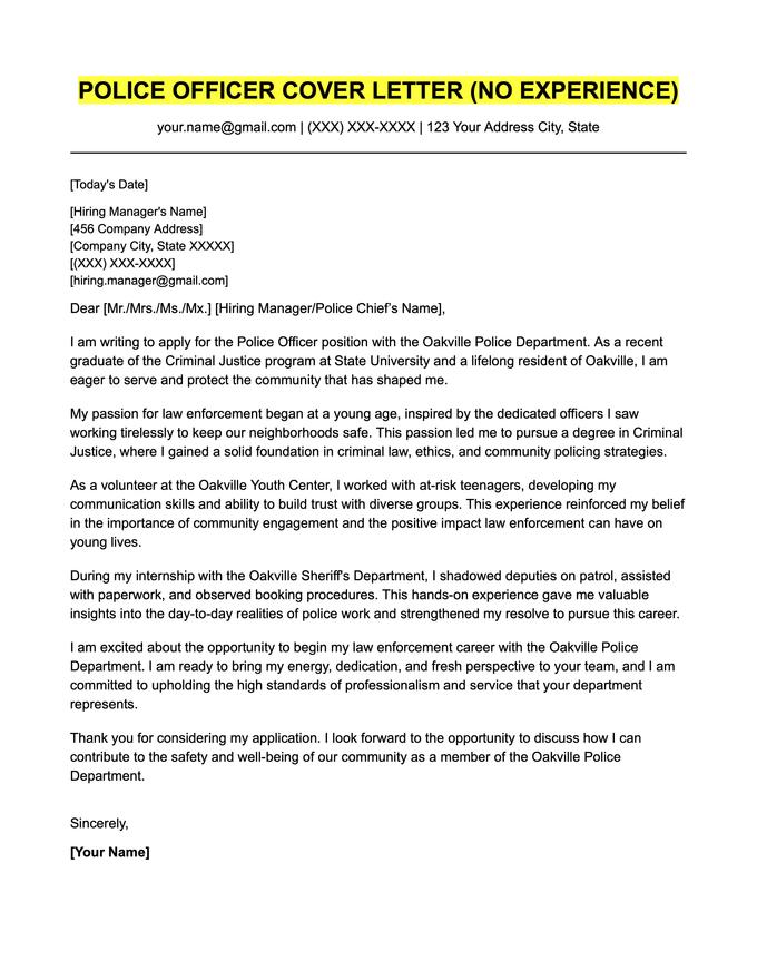 Police Officer Cover Letter Example and Writing Tips Police Officer Cover Letter Example and Writing Tips