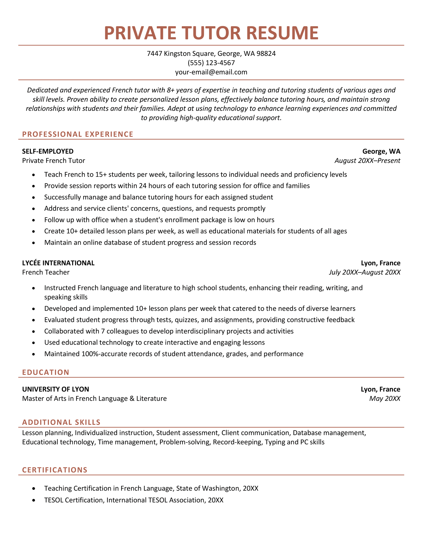 5 Tutor Resume Examples & Writing Guide for 2026