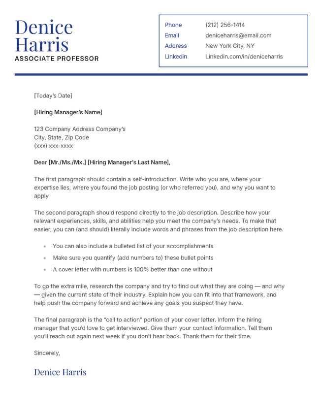 Pro CV cover letter template, navy blue color for cover letter templates hubpage