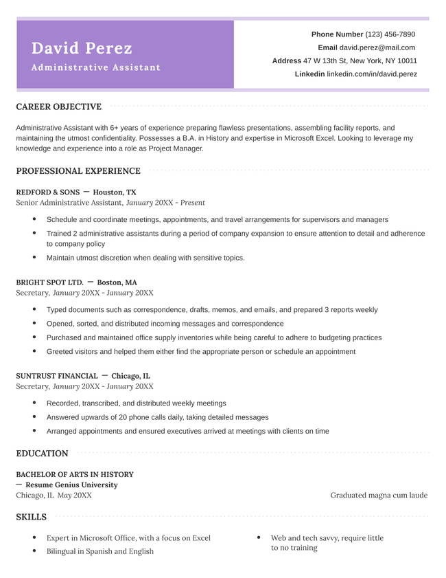 New Professional Resume Template, Violet