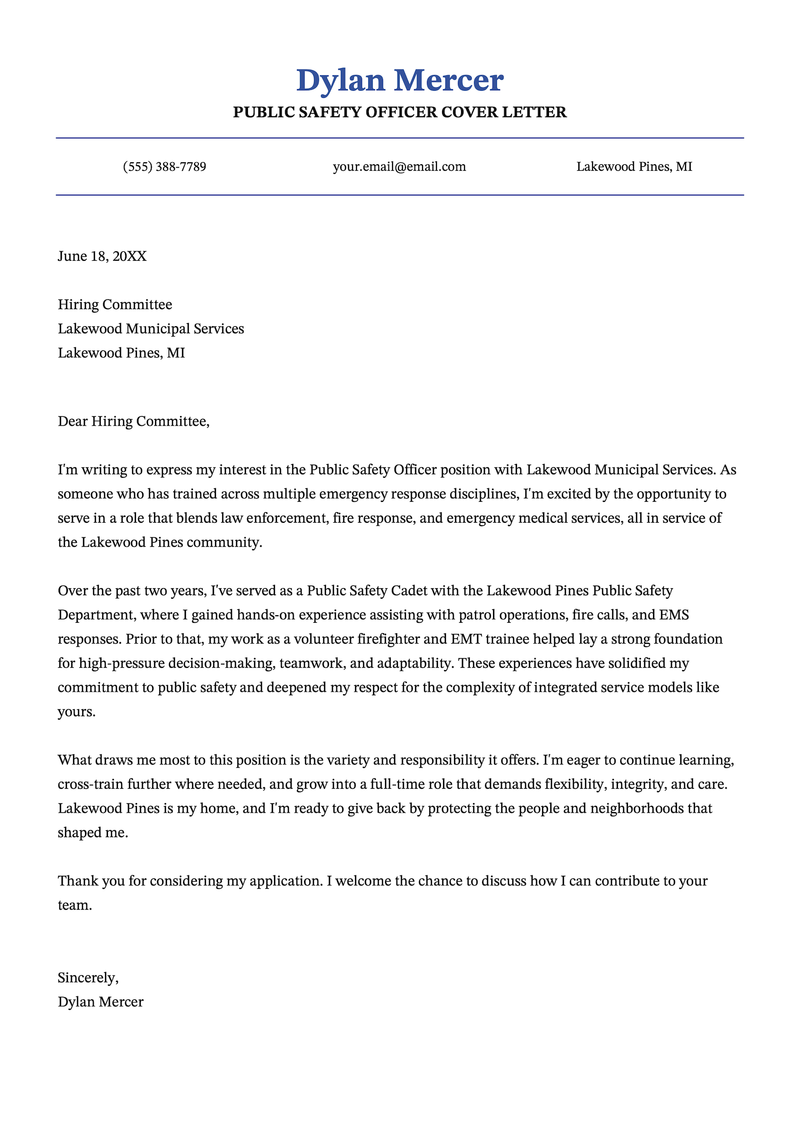 13 Police Officer Cover Letter Examples & Writing Tips