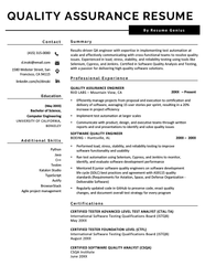 Resume Samples For Qa Tester