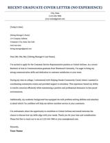A recent graduate cover letter by an applicant with no experience.