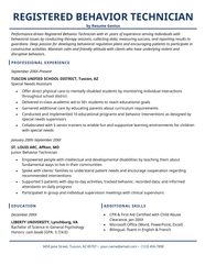 Behavioral Technician Resume Carlospastorfilosofia