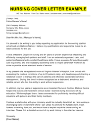 Example of a registered nurse cover letter.