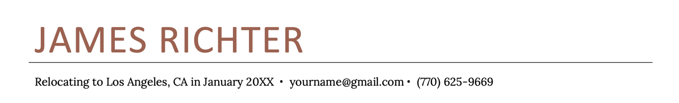 An example of how to list an address on your resume if you