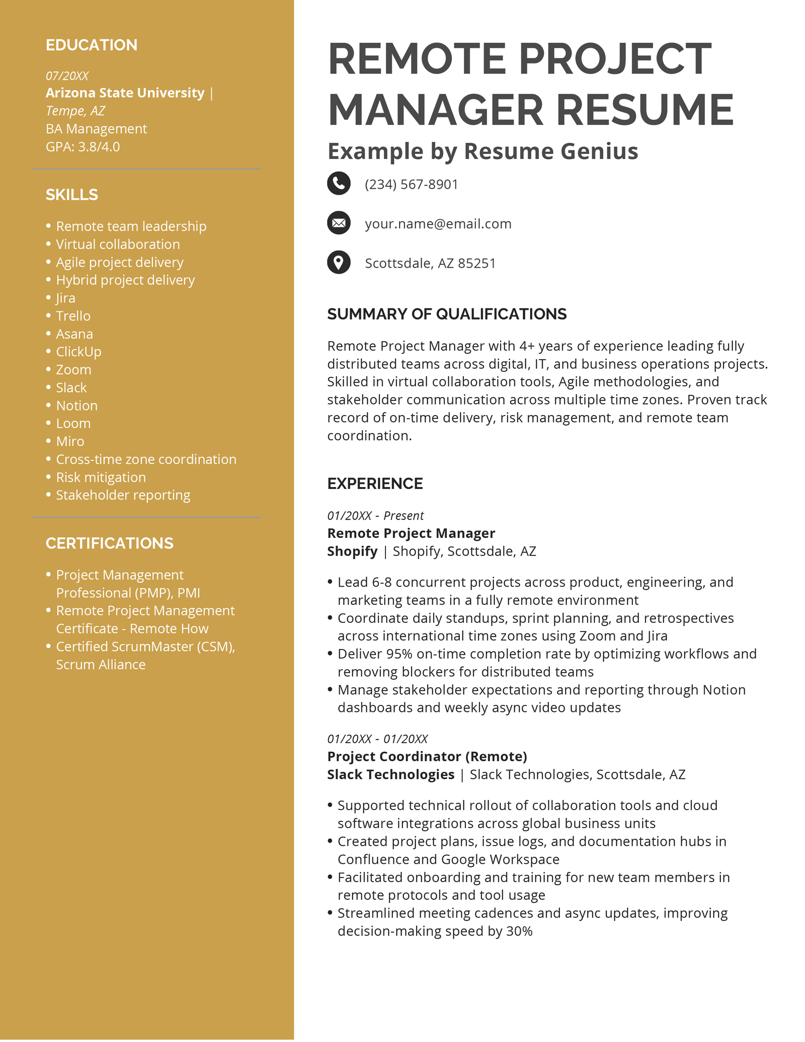 42 Project Manager Resume Examples (For All Major Industries)