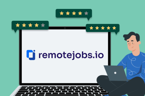 Illustration of a job seeker reviewing remotejobs.io