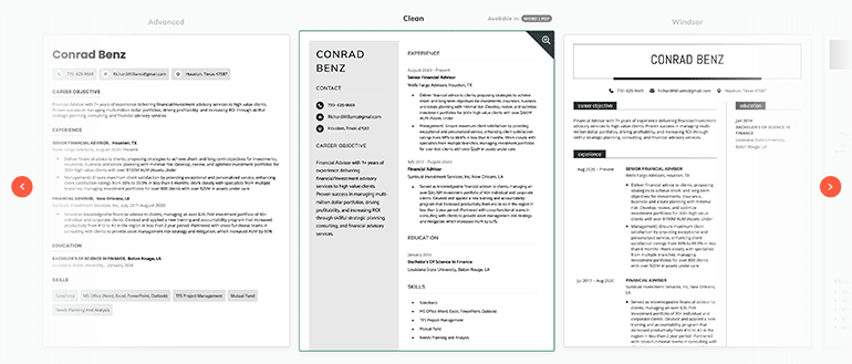The last step of the resume checker is to select an ATS-friendly resume template, featuring multiple unique templates.