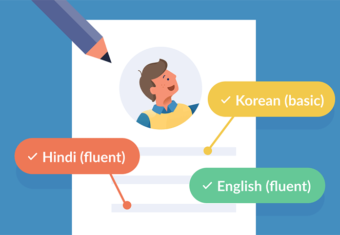 An example of different resume language skills