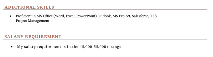 Example of a resume mistake - putting salary requirements on your resume.