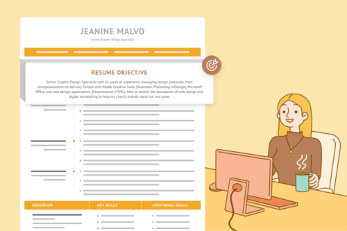 Image showing how a resume objective should look on a well-written resume.