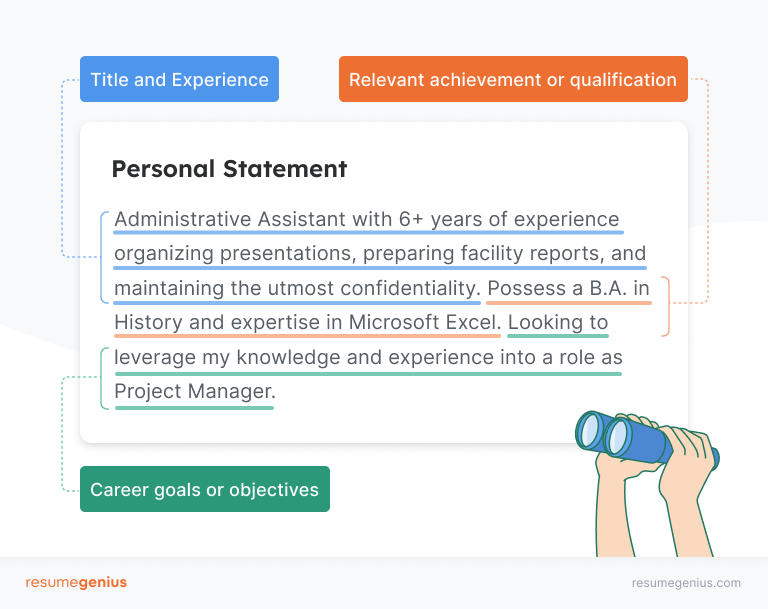 resume personal statements examples