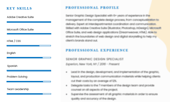An example of how to creatively list skills on your resume