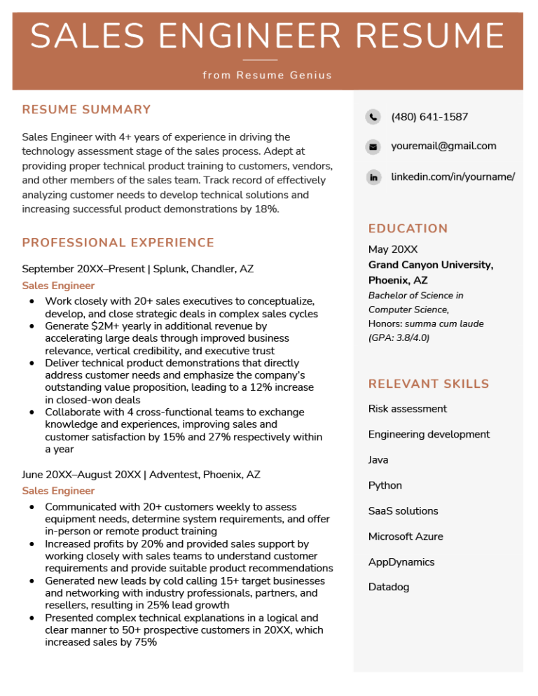 resume examples for sales